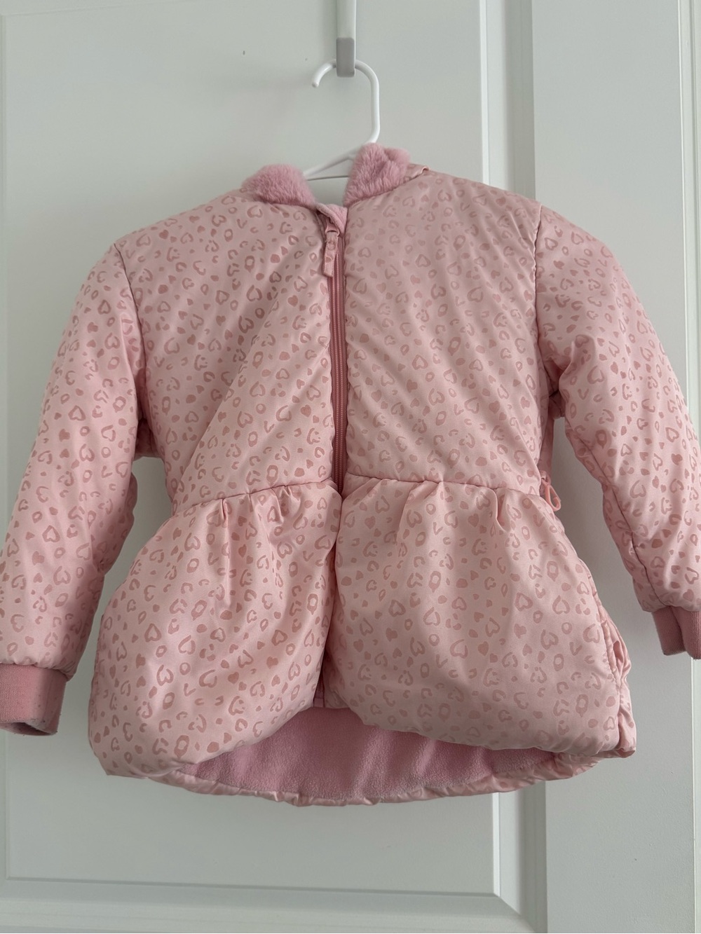 Pink Heart-Print Kids Pajama Jacket